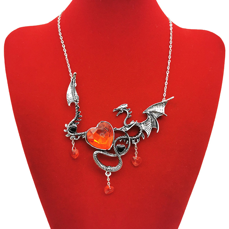 Подвеска для сердечного ожерелья Charm Dragon